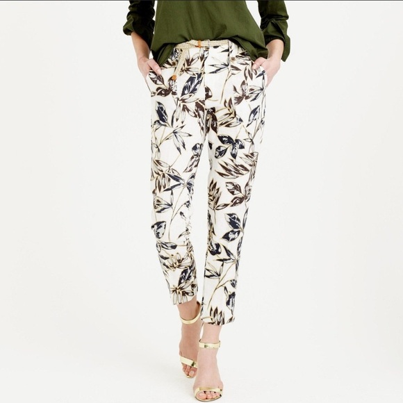 J. Crew 100% linen Ankle Cropped Pants - Picture 1 of 13